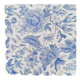 Blue Delft Foil Heart Cocktail Napkins