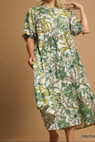 UG Green Tiered Floral Dress
