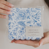 Blue Delft Foil Heart Cocktail Napkins