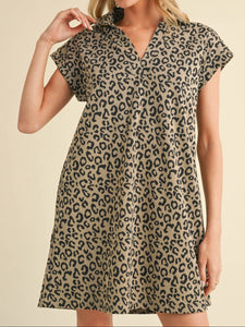 JD Oatmeal Leopard Dress