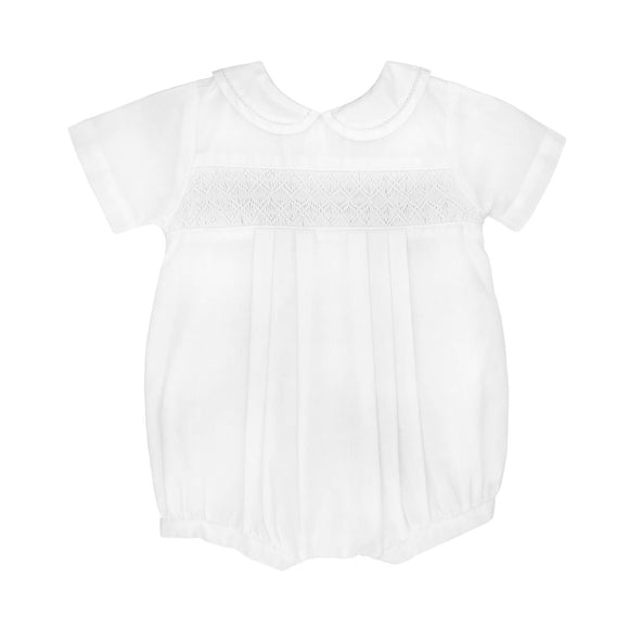 Romper with Smocking White