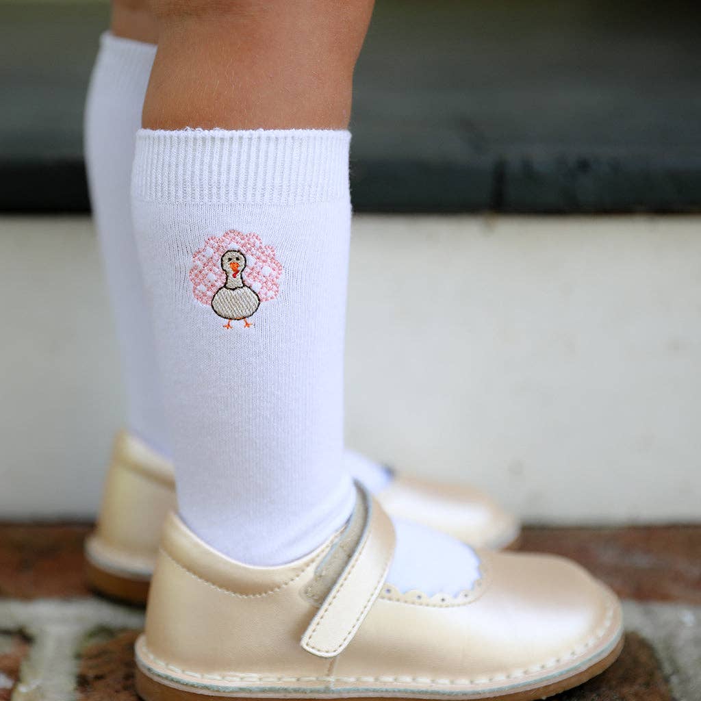 White Knee Socks: Toddler