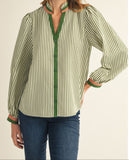 JD Olive BU Stripe Top