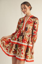 JD Burgundy Floral Dress