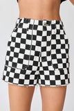 Orange checkerboard shorts