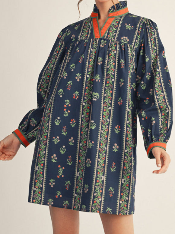 JD Lovely Navy Floral Dress