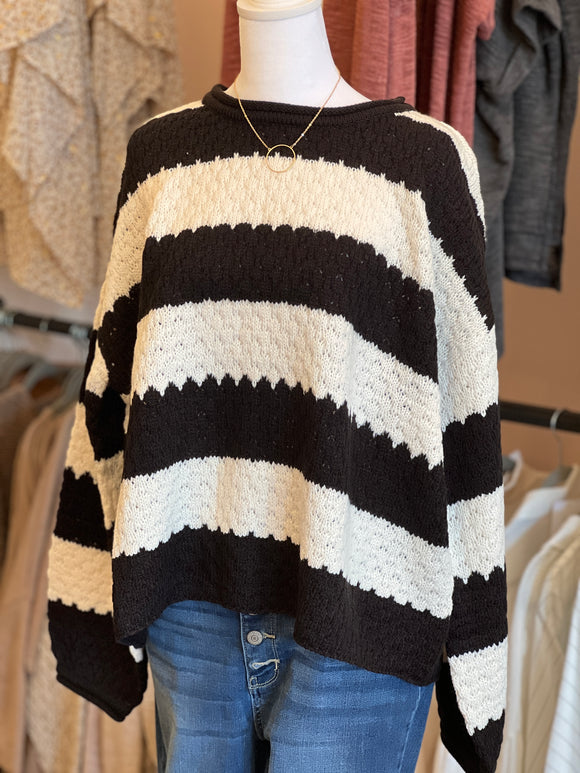 BP Black/White Striped Sweater