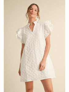 White Floral Embroidered Dress