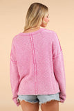 Washed OS Sweater Pullover Top