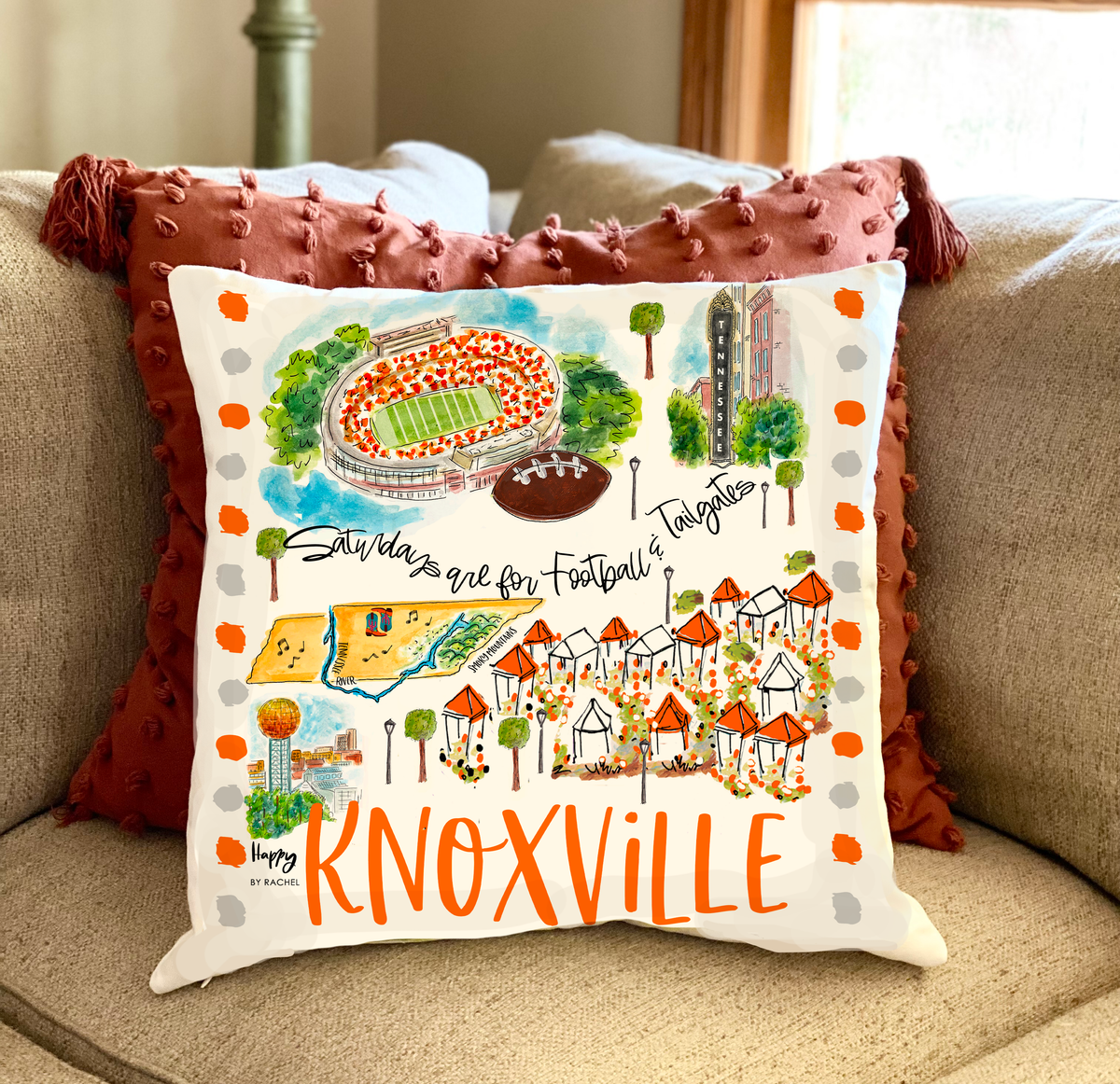 Knoxville, TN Double Sided Pillow
