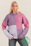 OS Color Block Cozy Knit Sweater