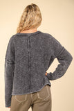 Washed OS Sweater Pullover Top