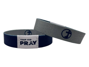 Tap To Pray™ Wristbands - Navy & Grey: X-Large