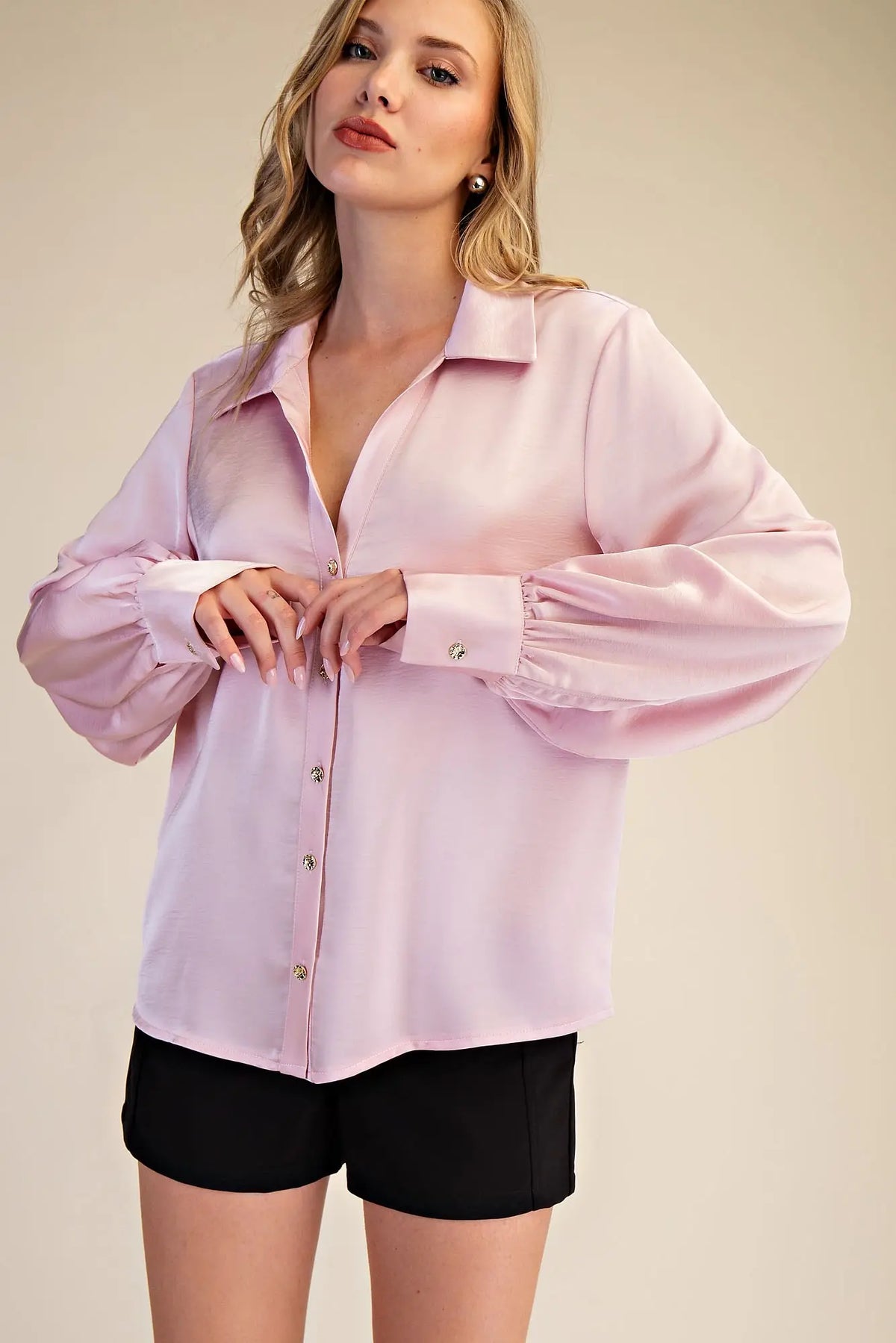 Glam Pink Button Down