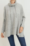 Gray Cowl Neck Oversized Top