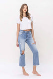 HIGH RISE DISTRESSED CROP DAD JEAN T5838: WHOA / 24