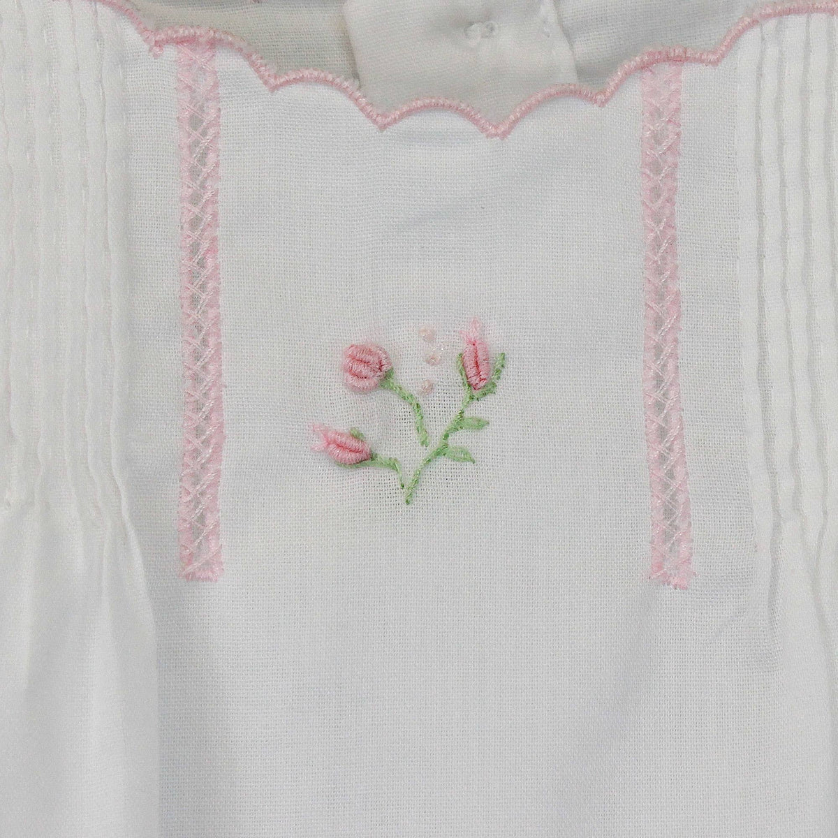 Flower Embroidered Bag/Hat White NB