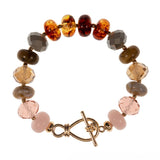 Ombre Chunky Multi Beads Stretch Bracelet: Blue