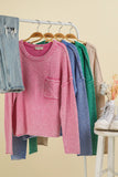 Washed OS Sweater Pullover Top