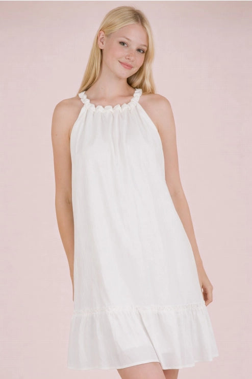 Halter Ruffle Mini Dress