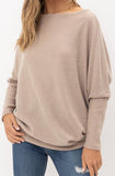 Taupe Off Shoulder High Low Top