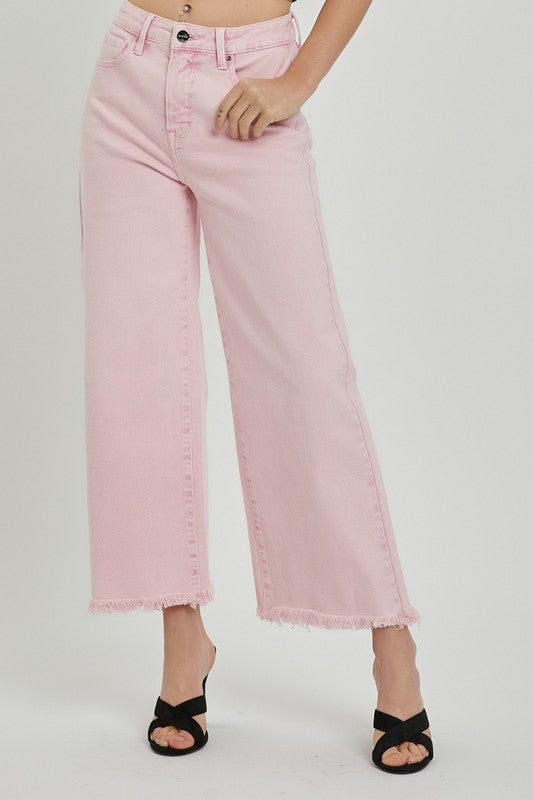 Risen Tummy Control crop wide leg Pink