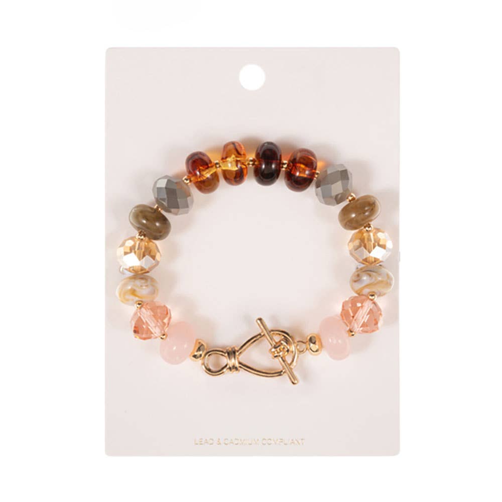Ombre Chunky Multi Beads Stretch Bracelet: Multi