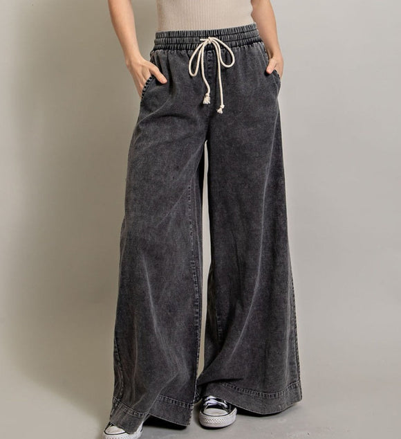 EE Mineral Washed Wide Leg Pants