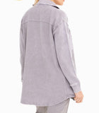 CURVY Waffle Knit Mineral-Washed Jacket