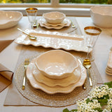 Perlette Cream Melamine Rectangular Platter 19 in  x 9 in