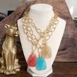 Statement Natural Stone Chain necklace: Natural