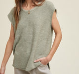 MUSCLE SWEATER VEST WITH SIDE SLITS