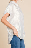 Pearl Cuffed Sleeve Blouse