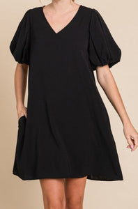 Mini Dress Puffed Sleeves