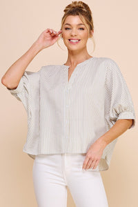 AR Pinstripe Seesucker Blouse