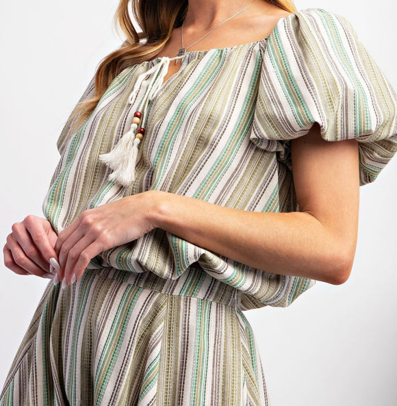 EL Striped Linen Skirt outfit