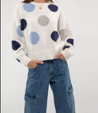 POLKA DOT CREW NECK SWEATER