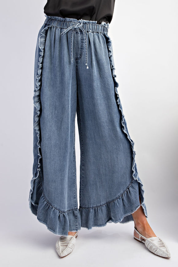 EL Ruffle Chambray Pants