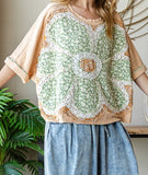 Oli Washed Daisy Patch Front SS Top