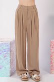 VJ Pleated Linen Wide Leg Pants