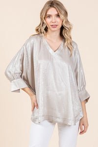 JD Oversized Metallic Pearl Top