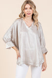 JD Oversized Metallic Pearl Top