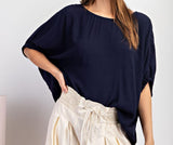 EE Sun Burn Blouse Navy