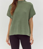 Ribbed Short Dolman Sleeves