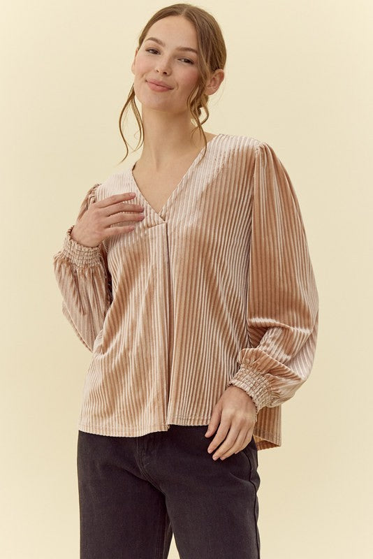 JF Pleated velvet top