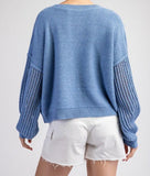 EE Blue ribbed knit Sweater