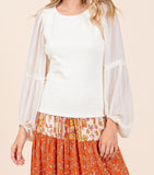 Mitto Chiffon Sleeve Top