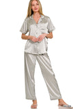 Z SS Button Down Satin PJs