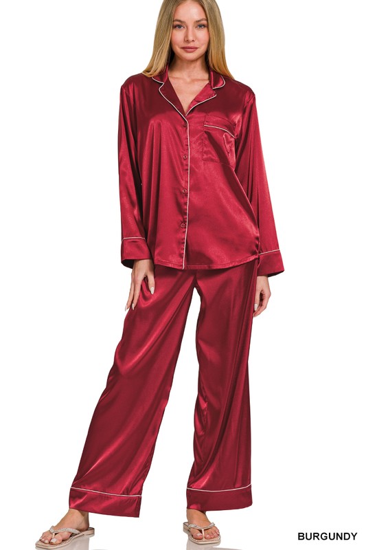 Z LS Satin PJ Set