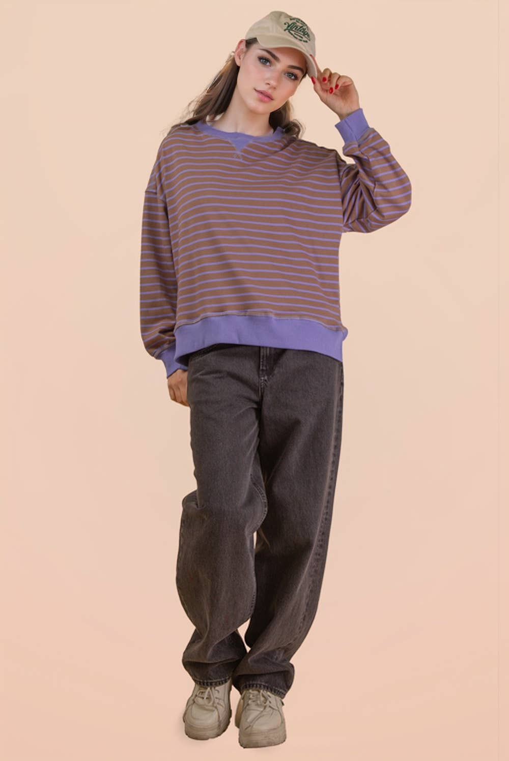 Stripe Oversized Top GREEN/BLUE